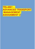 TRL4861 – ADVANCED TRANSPORT MANAGEMENT ASSIGNMENT 2