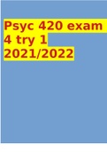 Psyc 420 exam 4 try 1 2021/2022