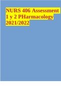 NURS 406 Assessment 1 y 2 PHarmacology 2021/2022
