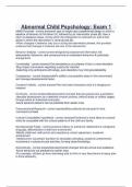 Abnormal Child Psychology&colon; Exam 1