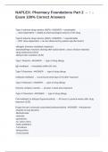 NAPLEX&colon; Pharmacy Foundations Part 2 &srarr; &uarr; &darr;  Exam 100&percnt; Correct Answers