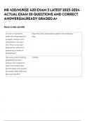 NR 420&sol;NURSE 420 EXAM 3 LATEST 2023-2024 ACTUAL EXAM 50 QUESTIONS AND CORRECT ANSWERS&vert;ALREADY GRADED A&plus;