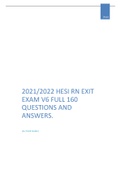 HESI RN EXIT EXAMS V1, V2, V3, V4, V5, V6 BUNDLE 2021/2022 LATEST VERSION.