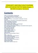 COMMUNITY AND PUBLIC HEALTH NURSING 10TH EDITION RECTOR TEST BANK &lpar;Chapter 1- 30&rpar; With Complete Solutions&rpar;