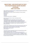 OBSTETRIC AND POSTPARTUM TEST  EXAM QUESTIONS WITH GRADED  ANSWERS  100&percnt; SUCCESS 