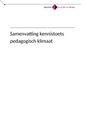 Complete Samenvatting  Kennistoets Pedagogisch Klimaat