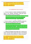 ATI COMPREHENSIVE PRACTICE Exit Exam 2021&sol;2022 &comma; Comprehensive Exit ATI Exam 2021&sol;2022 GRADED A&plus;