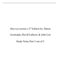 Class notes Macroeconomics Econ 1101 (ECON1101)  Macroeconomics Part 3, ISBN: 9780134492056