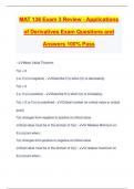 MAT 136 Exam 3 Review - Applications of Derivatives Exam Questions and Answers 100&percnt; Pass
