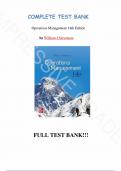 Test Bank - Operations Management 14th Edition by William J Stevenson&comma; All Chapters&vert; Complete Guide A&plus;