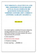 WGU D204 DATA ANALYTICS OA AND PRE ASSESSMENT EXAM 2024-2025 ACTUAL EXAM COMPLETE 500 QUESTIONS WITH DETAILED VERIFIED ANSWERS &lpar;100&percnt; CORRECT ANSWERS&rpar; &sol;ALREADY GRADED A&plus;