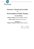 Instructor’s Manual and Test Bank for The Essentials of Family Therapy 7th Edition by Michael P. Nichols Chapter 1-14