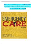 TEST BANK For Emergency Care&comma; 14th Edition by Daniel Limmer&comma; Michael F&period; O'Keefe&comma; Verified Chapters 1 - 41&comma; Complete Newest Version