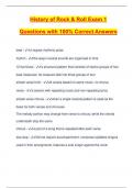 History of Rock & Roll Exam 1 Questions with 100&percnt; Correct Answers