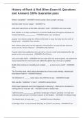 History of Rock & Roll-Blinn-Exam &num;1 Questions and Answers 100&percnt; Guarantee pass