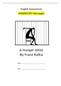 A Hunger Artist - Assessment and Answer Key