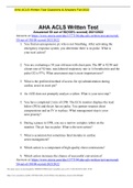 AHA ACLS Written Test Questions & Answers Fall 2022