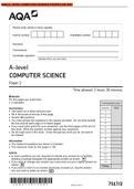 AQA A- LEVEL COMPUTER SCIENCE PAPER 2 QP 2021