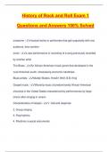 History of Rock and Roll Exam 1 Questions and Answers 100&percnt; Solved