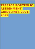 TPF3703 PORTFOLIO ASSIGNMENT GUIDELINES 2021/ 2022