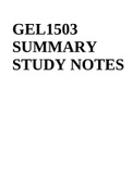 GEL1503 SUMMARY STUDY NOTES