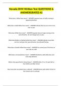 Nevada DMV Written Test QUESTIONS & ANSWERS&lpar;RATED A&rpar;