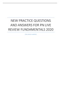 NEW PRACTICE QUESTIONS AND ANSWERS FOR PN LIVE REVIEW FUNDAMENTALS 2020