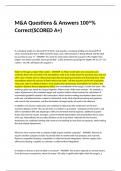  M&A Questions & Answers 100&Hat;&percnt; Correct&lpar;SCORED A&plus;&rpar;