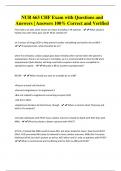 NUR 663 CHF Exam with Questions and Answers &vert; Answers 100&percnt; Correct and Verified