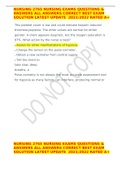 NURSING 2765 NURSING EXAMS QUESTIONS & ANSWERS ALL ANSWERS CORRECT BEST EXAM SOLUTION LATEST UPDATE  2021/2022 RATED A+