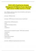 NUSC 4272&colon; Food Service Systems Management II Midterm Exam &vert; Questions with Correct Verified Answers A Grade