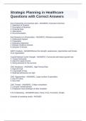 Strategic Planning in Healthcare Questions with Correct Answers