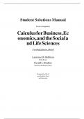 Student Solutions Manual to accompany  Calculus for Business&comma; Economics&comma; and the Social and Life Sciences Tenth Edition&comma; Brief