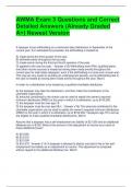 AWMA Exam 3 Questions and Correct Detailed Answers &lpar;Already Graded A&plus;&rpar; Newest Version