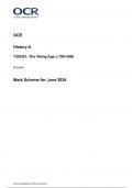 AQA GCE  History A Y302&sol;01&colon; The Viking Age c&period;790-1066 A Level Mark Scheme for June 2024