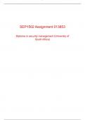 SEP1502 Assignment 013853 Diploma in security management &lpar;University of South Africa&rpar;