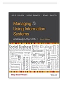 Managing and Using Information Systems: A Strategic Approach, 6th Edition 6th Edition, Kindle Edition by Keri E. Pearlson (Author), Carol S. Saunders (Author), Dennis F. Galletta   ISBN-13: 978-1119244288