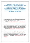 PENNSYLVANIA REAL ESTATE  FUNDAMENTALS FINAL EXAM 2024-2025  ACTUAL EXAM COMPLETE 300  QUESTIONS WITH DETAILED VERIFIED  ANSWERS &lpar;100&percnt; CORRECT ANSWERS&rpar;  &sol;ALREADY GRADED A&plus;