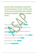 NR 507 FINAL EXAM&sol;NR507 ADVANCED PATHOPHYSIOLOGY LATEST UPDATE 2024 WITH ACTUAL QUESTIONS AND CORRECT ANSWERS&vert;ALREADY GRADED A&plus;&lpar;BRAND NEW&excl;&rpar;