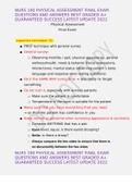 NURS 190 PHYSICAL ASSESSMENT FINAL EXAM QUESTIONS AND ANSWERS BEST GRADED A&plus; GUARANTEED SUCCESS LATEST UPDATE 2022