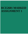 RCE2601 MARKED ASSIGNMENT 1