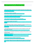 Management of a Medical Unit  Questions and Answers