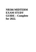NR566 MIDTERM EXAM STUDY GUIDE – Complete for 2022.