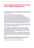 Exam 3 practice questions and answers-Lewis Chapter 33 Hypertension