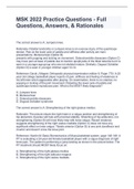 MSK 2022 Practice Questions - Full Questions&comma; Answers&comma; & Rationales