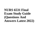 NURS 6531 / NURS6531 Final Exam 1 Questions With Answers 2021- 2022 | Final Exam 1 | Final Exam Study Guide - Complete Guide To Score A+