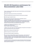 NCLEX 252 Questions and Answers for Musculoskeletal Latest 2022