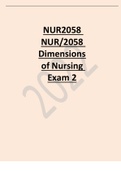 NUR 2058 / NUR2058 Exam 2 (Latest 2021 / 2022): Dimensions of Nursing Practice - Rasmussen