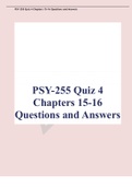 PSY-255 Quiz 4 Chapters 15-16 Questions and Answers latest 2022