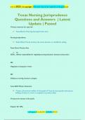 Texas Nursing Jurisprudence Questions and Answers &vert; Latest  Update &vert; Passed